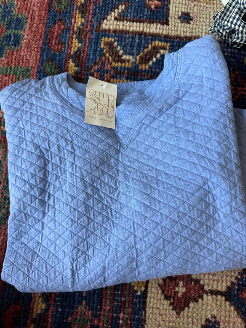 TBBC Cozy Quilted Light Blue Crewneck